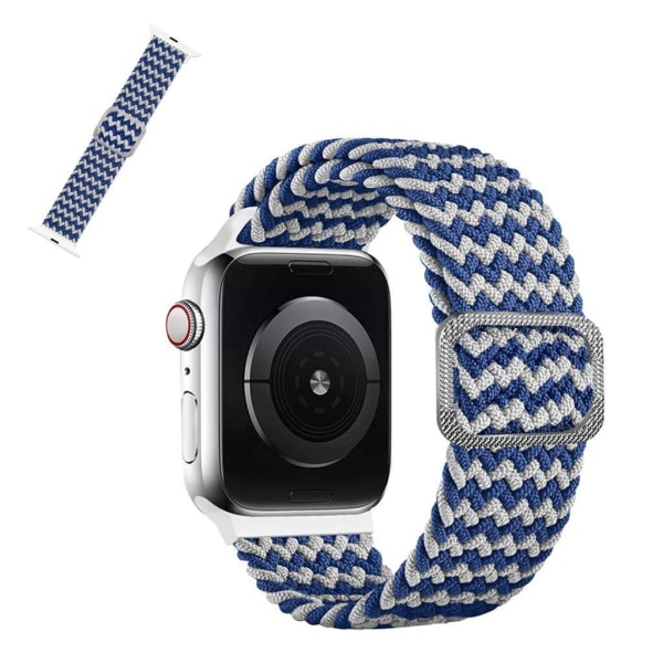 Apple Watch 40 mm klockarmband med nylonmönster - Våg Blå Vit Blå