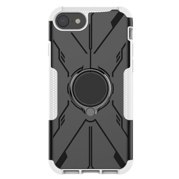 iPhone 7 / 8 4,7 tommer / iPhone SE (2022) / (2020) Bumpresistent and Flexible 2-in-1 telefonbagcover Ring Kickstand Drop-proof Protective Case - Hvid White
