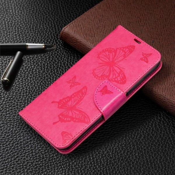 Butterfly läder Huawei P40 Lite / Huawei Nova 6 SE fodral - Rosa Rosa