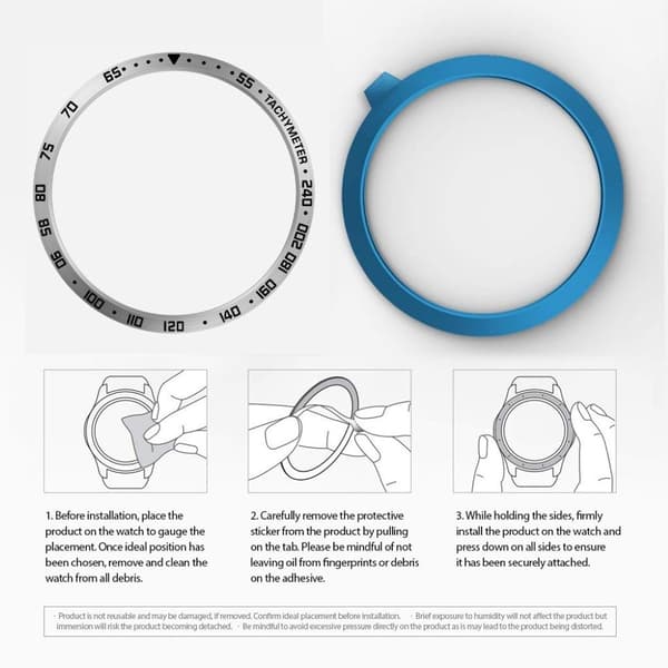 Samsung Galaxy Watch 3 (41mm) hållbar dial bezel - silver / svart Letters / E Type Silvergrå