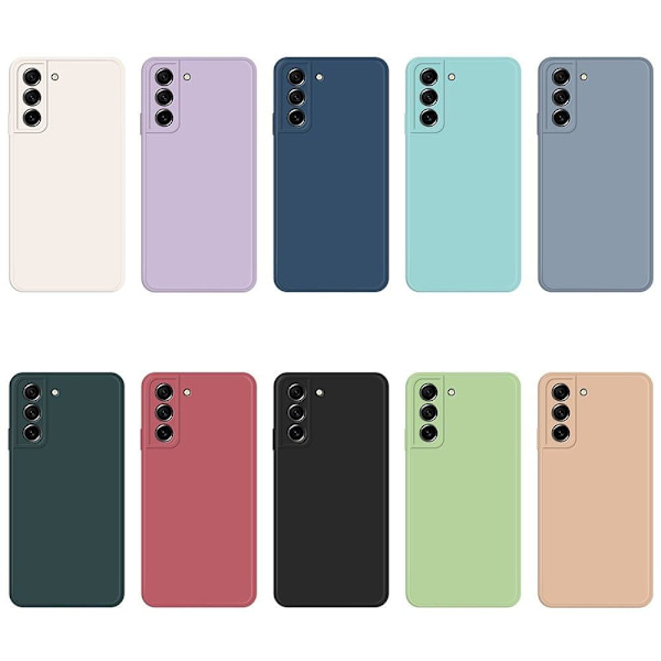 Avfasat gummerat droppskydd för Samsung Galaxy S21 FE - Cyan Grön