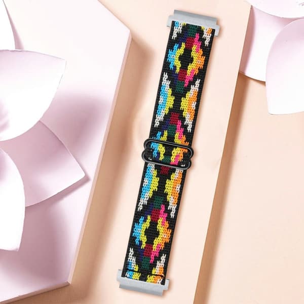 Garmin Vivomove 3 / GarminMove 3 20 mm elastisk Jacquard Fabric Watch Strap Replacement - 53 Multicolor