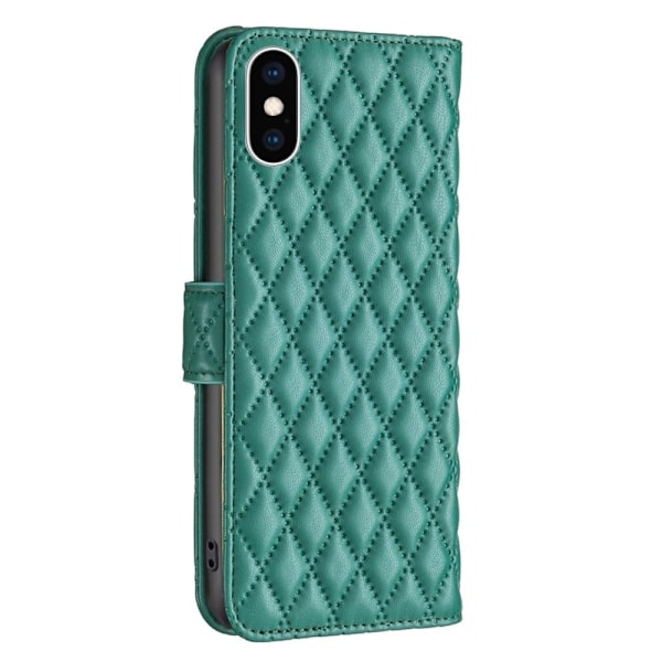 Matt iPhone Xs Max fodral med rombmönster - Grön Grön
