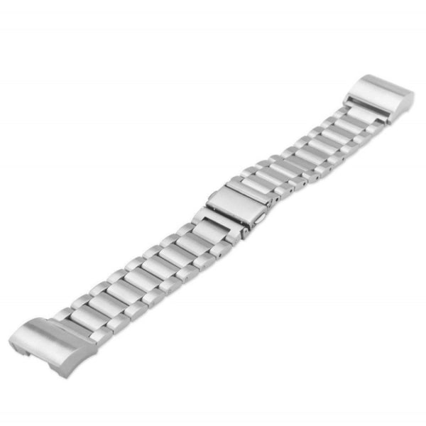 Fitbit Charge 3 erstatnings urrem i stainless stål med sommerfug Silver grey