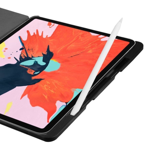 iPad Pro 12.9 inch (2018) vikbart syntetläder skyddsfodral - Mörk Blå Blå