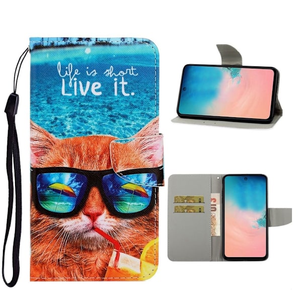Wonderland Samsung Galaxy S20 etui - Kat med Briller Multicolor