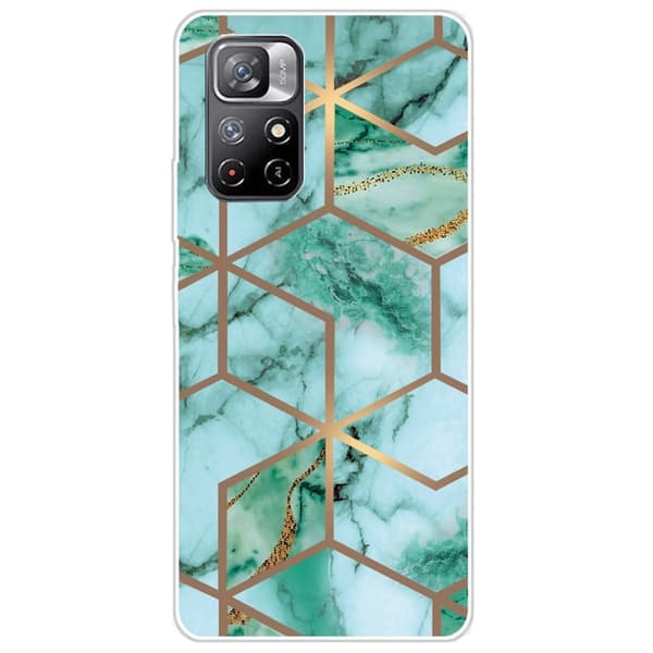 Marble  Xiaomi Redmi Note 11T 5G Etui - Smaragd Terning Mønster Green