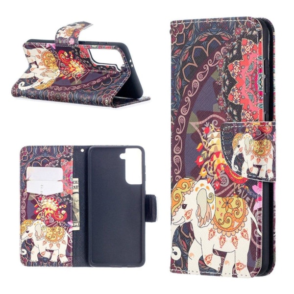 Wonderland Samsung Galaxy S21 Flippetui - Elefant Multicolor