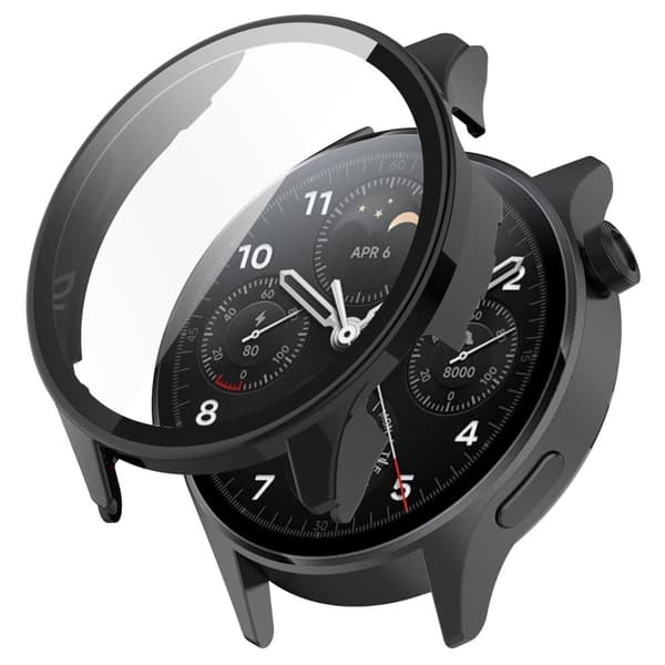 Xiaomi Watch S1 Pro protective case with tempered glass - Black Svart