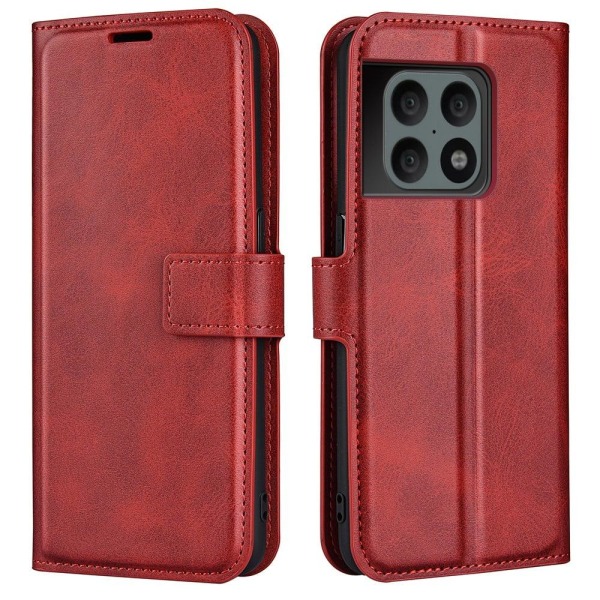 Lompakko Nahkakotelo For OnePlus 10 Pro - Punainen Red