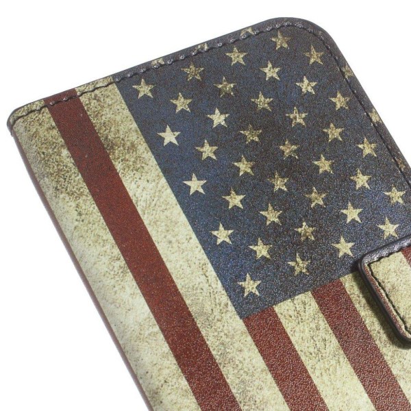 Moberg flip-etui i læder til HTC 10 - Retro amerikansk flag Multicolor