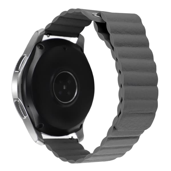 22 mm Universal klockarmband i äkta läder - Grå Silvergrå