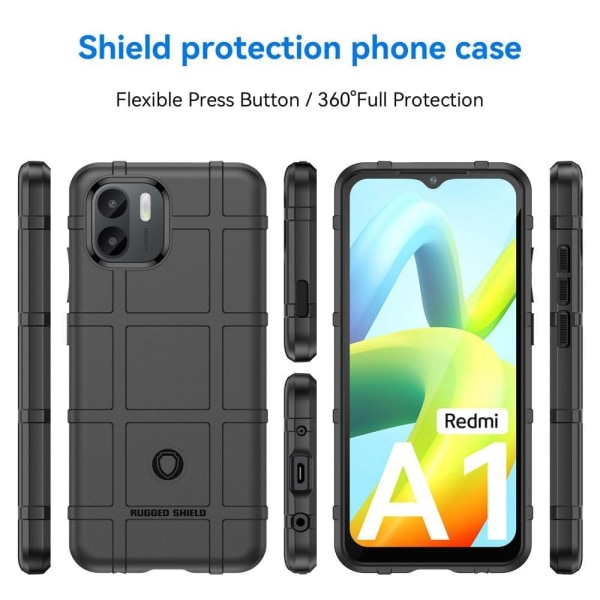 Rugged Shield Suojakotelo Xiaomi Redmi A1 - Musta Black