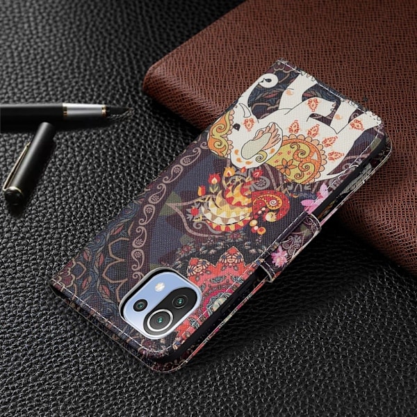 Wonderland Xiaomi 11 Lite 5g Ne / Mi 11 Lite 5g / 11 Lite Läppäkotelo - Flower And Elephant Multicolor