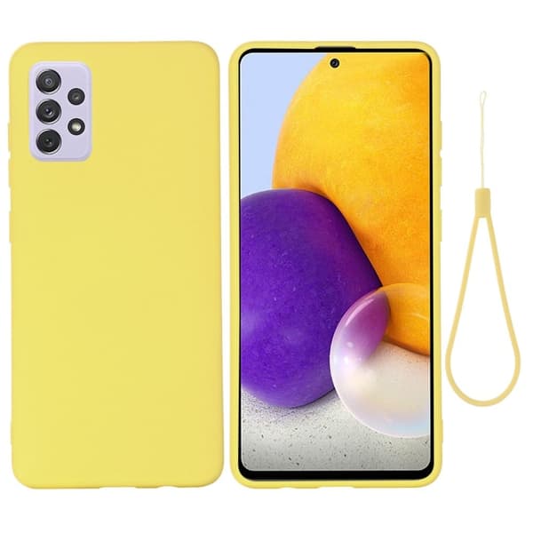 Matt flytende silikondeksel for Samsung Galaxy A73 - Gul Yellow