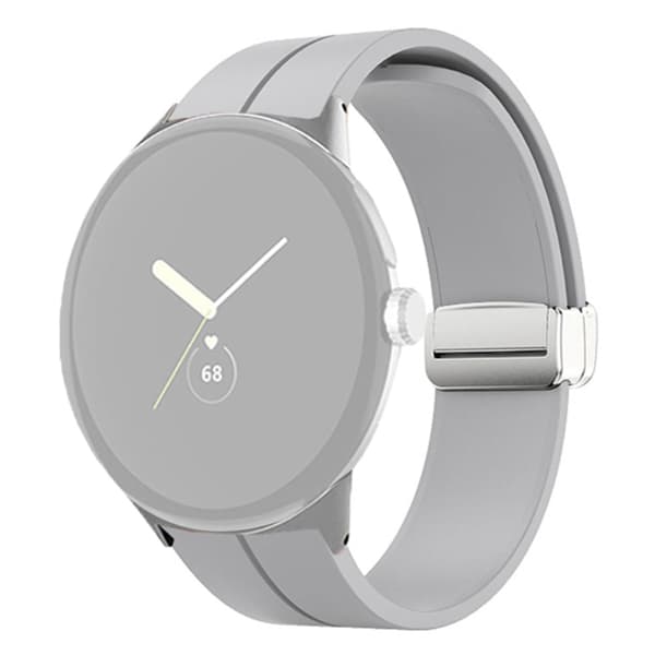 Google Pixel Watch klockarmband i silikon - Silverspänne / Grå Silvergrå