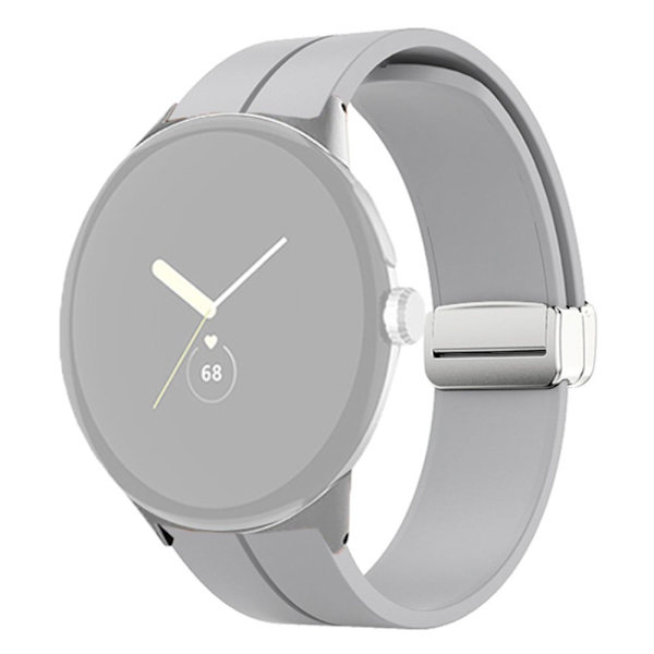 Google Pixel Watch silikone-urrem - Sølvspænde / Grå Silver grey