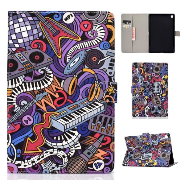 Samsung Galaxy Tab A 10.1 (2019) mønster læder etui - Piano Multicolor