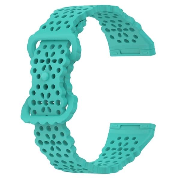 Fitbit Versa 4 / Sense 2 / Versa 3 / Sense klockarmband i blommig stil med spets - Teal Grön Grön