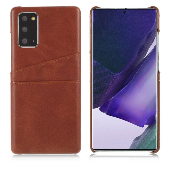 Dual Card Etui Samsung Galaxy Note 20 - Mørkebrun Brown