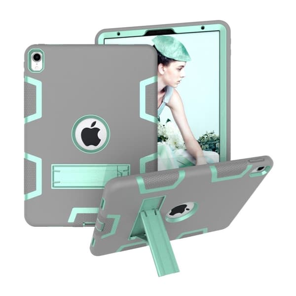 iPad Pro 11" (2018) stødsikkert hybrid etui - Grå / Cyan Silver grey