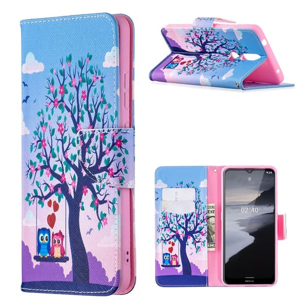 Wonderland Nokia 2.4 Flippetui - To Ugler Multicolor
