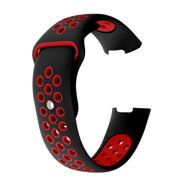 Fitbit Charge 3 tofarvet silikone strap - Rød Størrelse: L Red