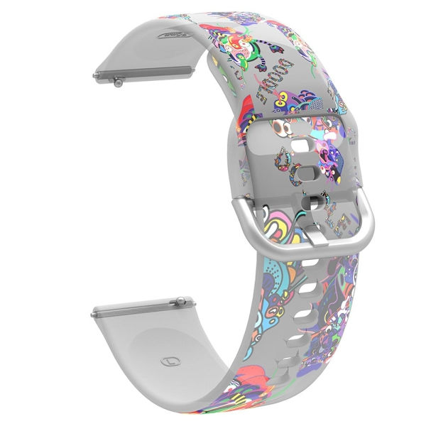 20 mm urrem af silikone med universalmønster - Dodle Multicolor