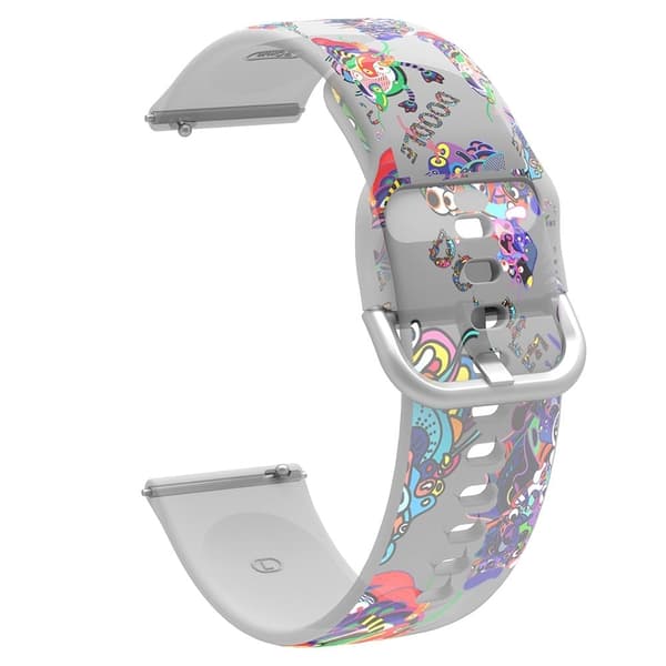 20mm Universal kuvio painettu silikoni ranneke - Doodle Multicolor