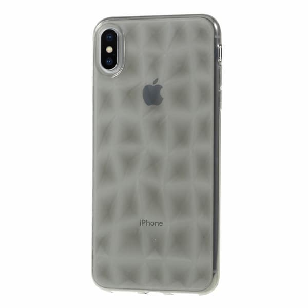iPhone Xs Max 3D etui med diamandstruktur - Grå Silver grey