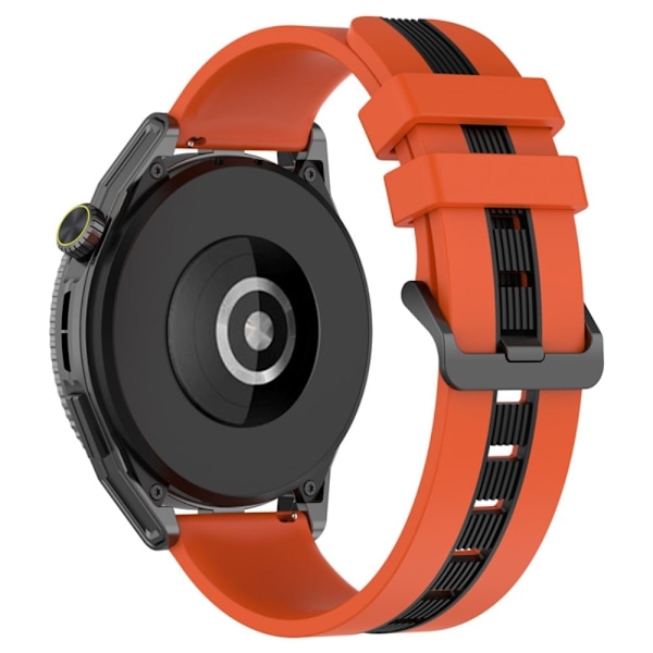 20 mm universalarmband i tvåfärgad silikon - Orange / Svart Orange