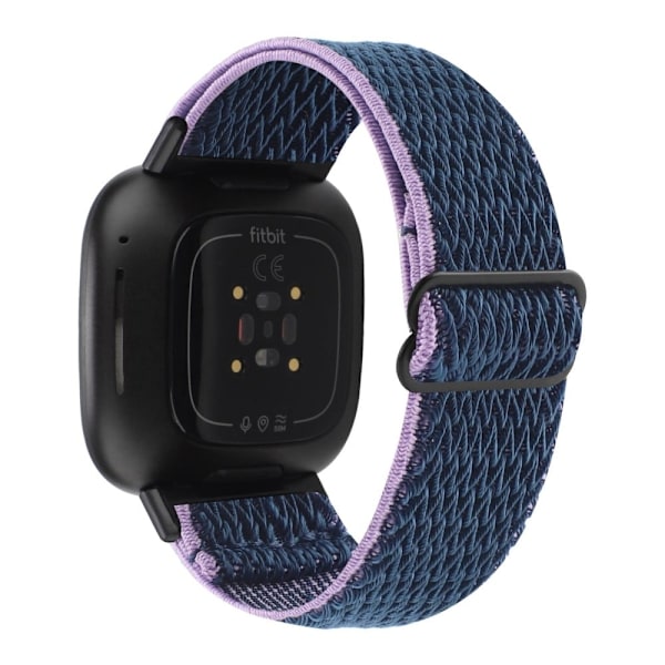 Fitbit Sense 2 / Versa 4 elastisk nylon-urrem - Midnatsblå Blue