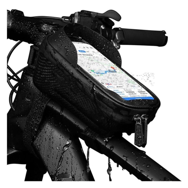 MTB waterpoof bicycle tube touch screen storage bag Black