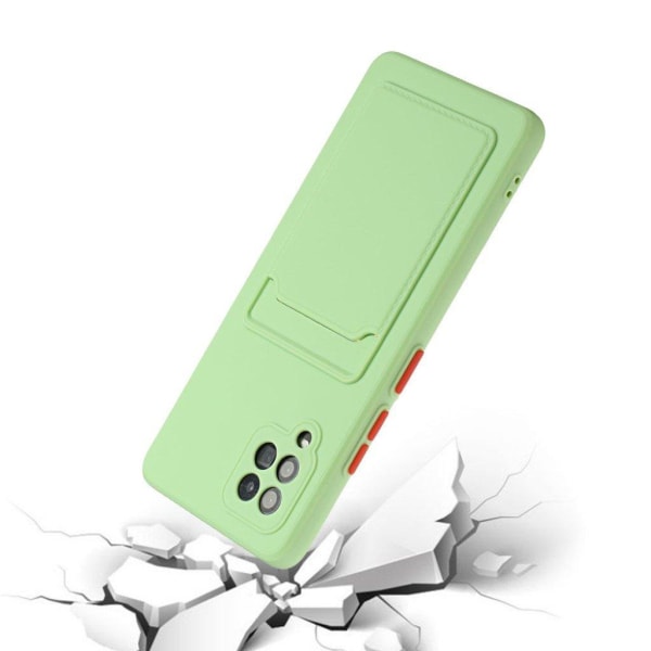 Card Holder Suojakuori For Samsung Galaxy A42 5G - Vaaleanvihreä Green