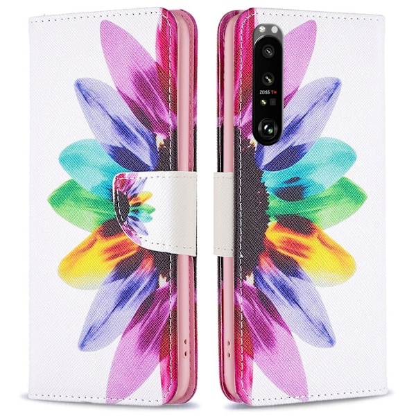 Wonderland Sony Xperia 1 III flip etui - Solsikke Multicolor