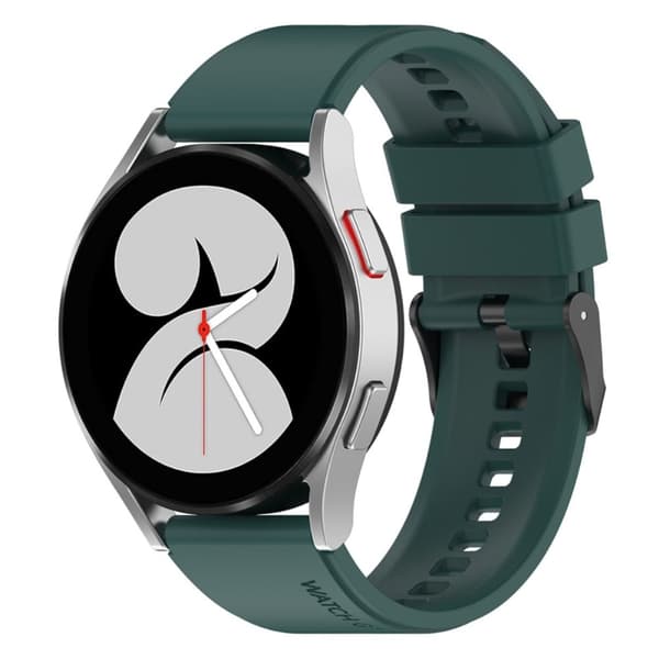 20 mm universal klokkerem i silikon - Svartgrønn Green