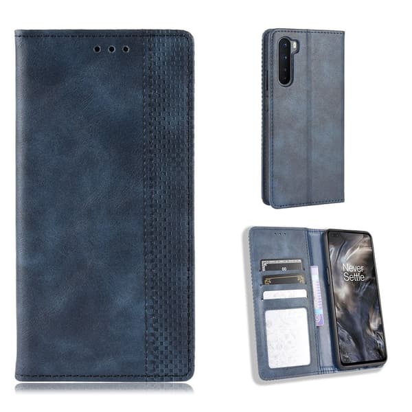 Bofink Vintage läder OnePlus Nord fodral - Blå Blå