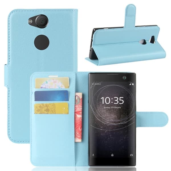 Klassisk Sony Xperia XA2 flip etui - Babyblå Blue