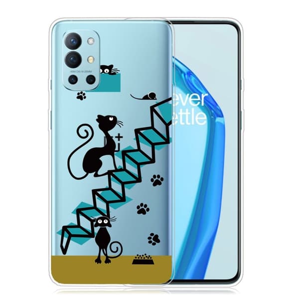 Deco OnePlus 9R Etui - Katte og trappe Black