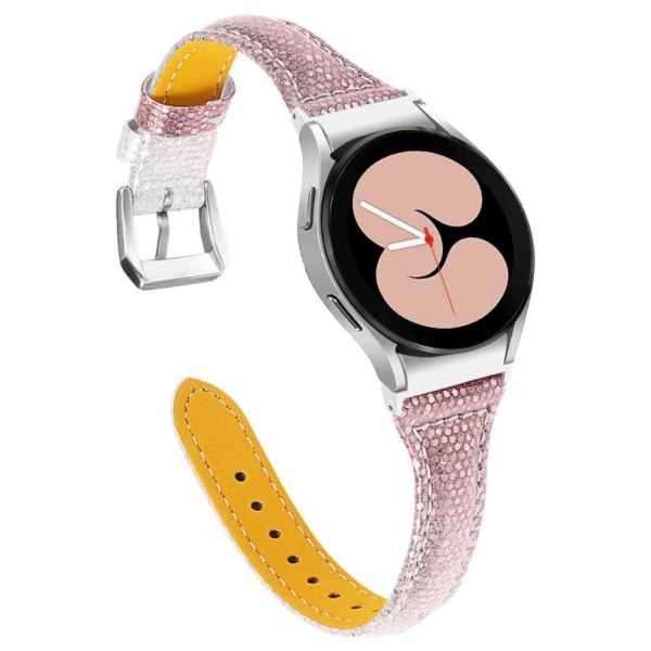 Samsung Galaxy Watch 5 / 5 Pro gradientfärgad klockarmband i koskinnläder - Silver / Rosa Rosa