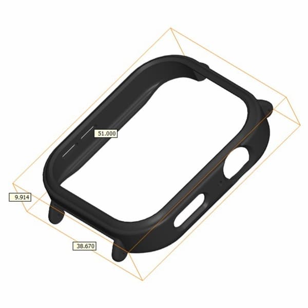 Huawei Watch Fit 3 Anti-Collision Bumpresistent Watch Case 20mm Strap Connection Frame - Sort Black