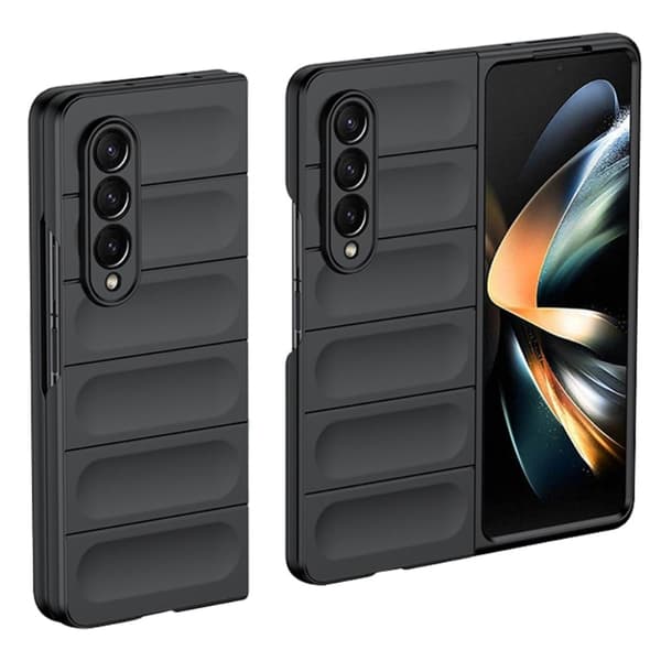 Mjukt greppformat Samsung Galaxy Z Fold4 skal - Svart Svart