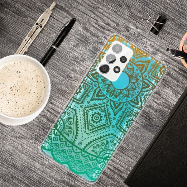 Deco Samsung Galaxy A72 5G Suojakotelo - Vihreä Sunflower Design Green