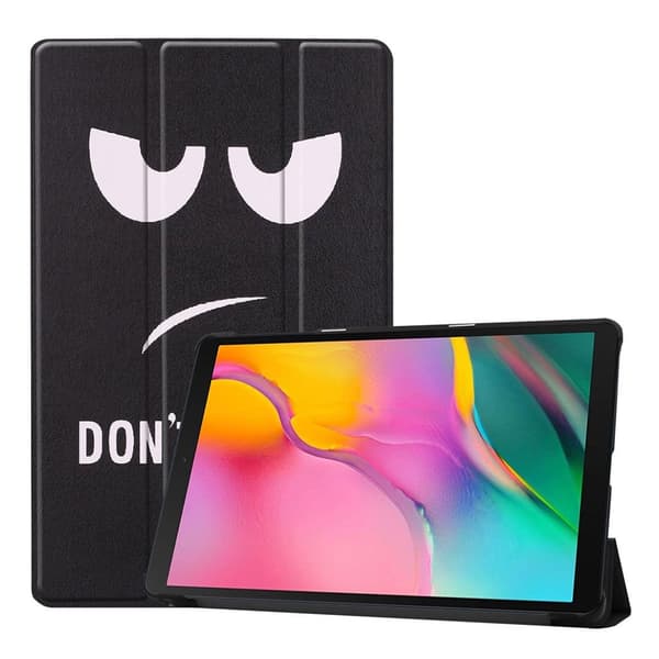 Samsung Galaxy Tab A 10.1 (2019) tredubbelt läderfodral - Rör Mig Inte multifärg