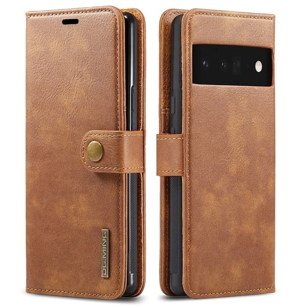DG.Ming Google Pixel 6 Pro 2-in-1 Lompakko Suojakotelo - Ruskea Brown