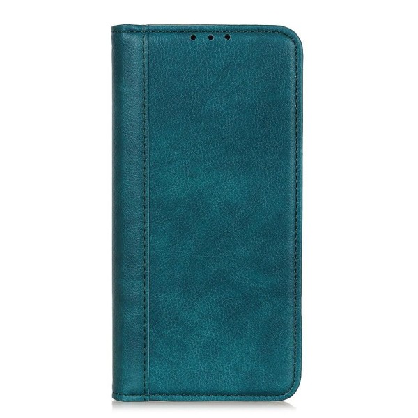 Äkta läder Xiaomi Redmi 12C / Xiaomi Redmi 11A fodral med magnetisk stängning Grön