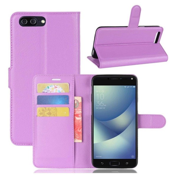 ASUS Zenfone 4 Max 5.5 (ZC554KL) Etui med Litchi skind - Lilla Purple