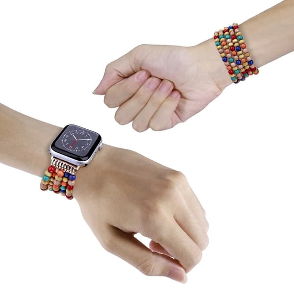 Apple Watch Series 8 (41mm) helmityylinen kellonhihna - 5-Riviset Värihelmet Multicolor