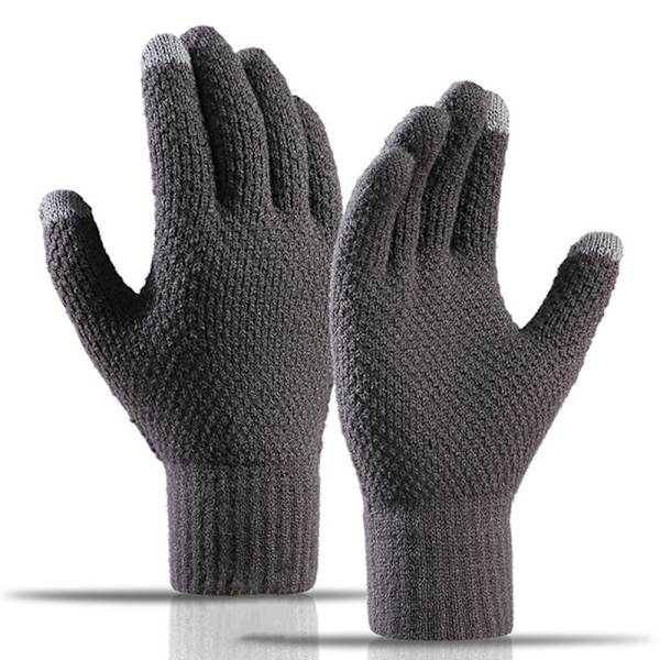 WinterTouch halkskyddade stickade varma handskar för män - Grå Silvergrå