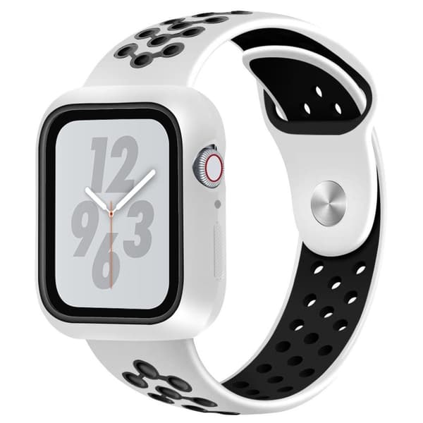 Apple Watch Series 4 40mm To tone silikone Urrem - Hvid / Sort White